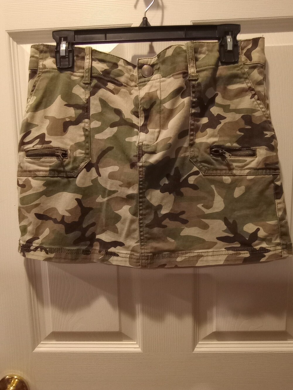 love Fire Olive Green Camouflage Mini Skirt